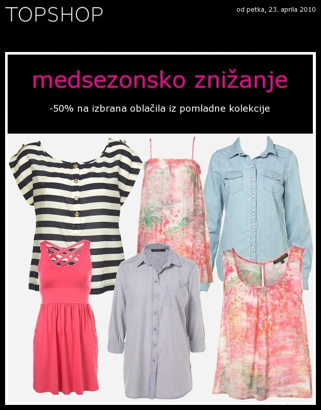 Topshop medsezonsko znižanje