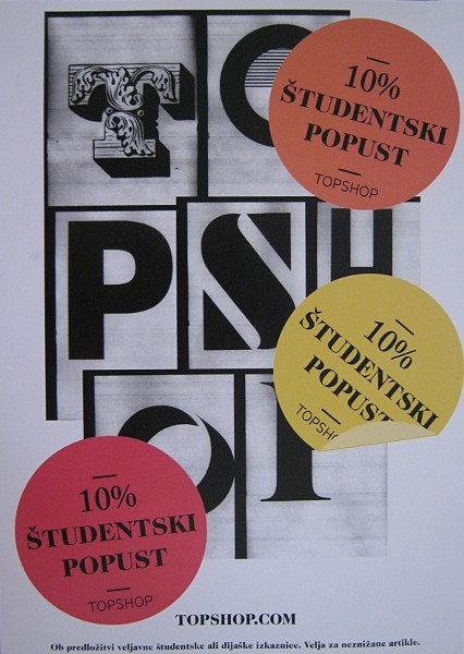 Topshop študentski popust Topshop študentski popust